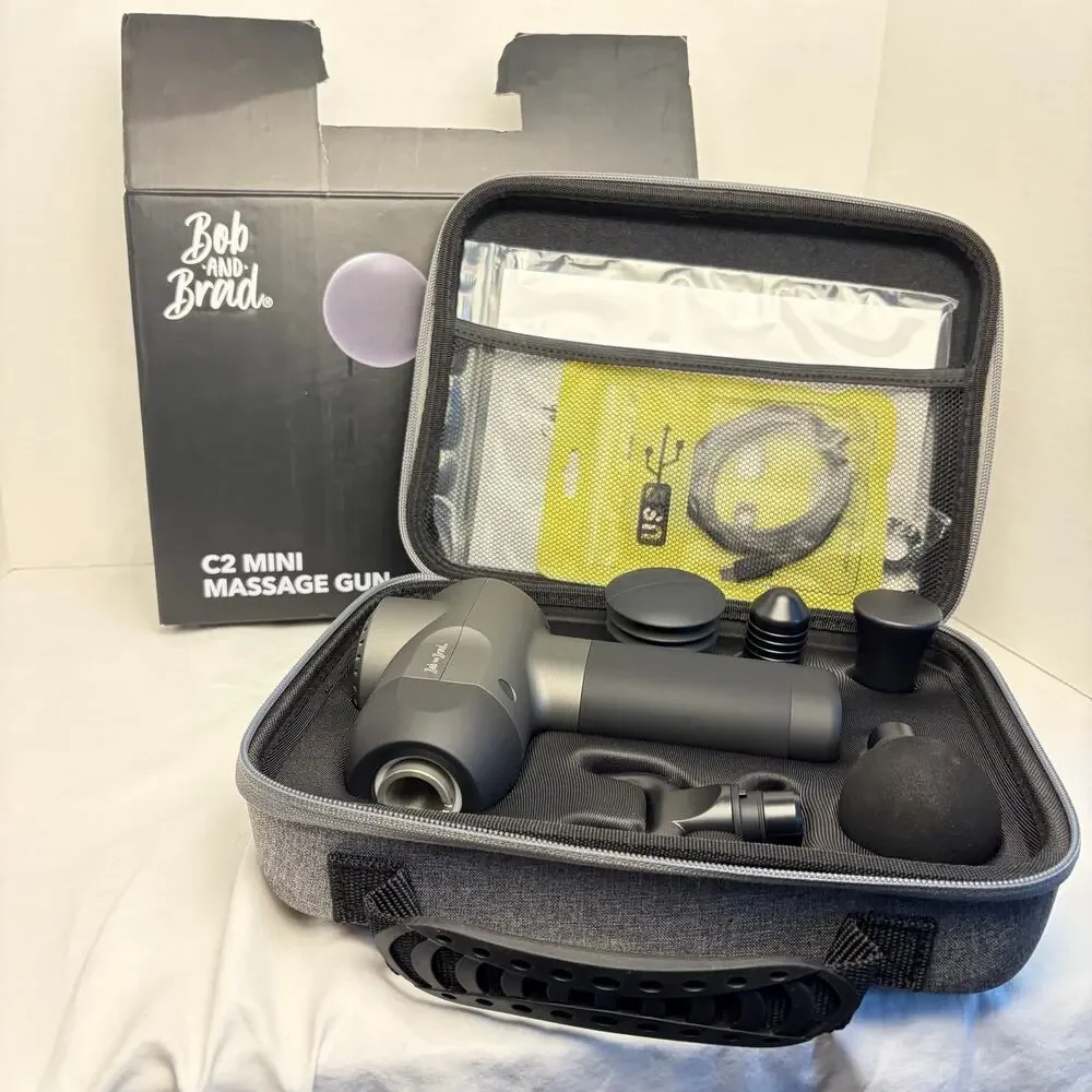 Bob & Brad C2 Mini Massage Gun, 5 heads, 5 speeds. New in open box. - Picture 1 of 5